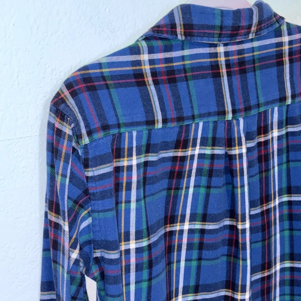 Croft & Barrow Blue Plaid Button Down Shirt Long Sleeve Size Medium Like New